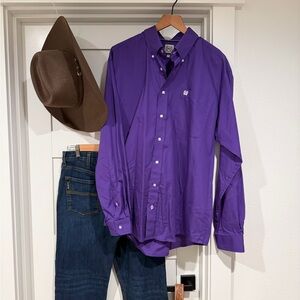 Men's Cinch Purple Button-Down Shirt